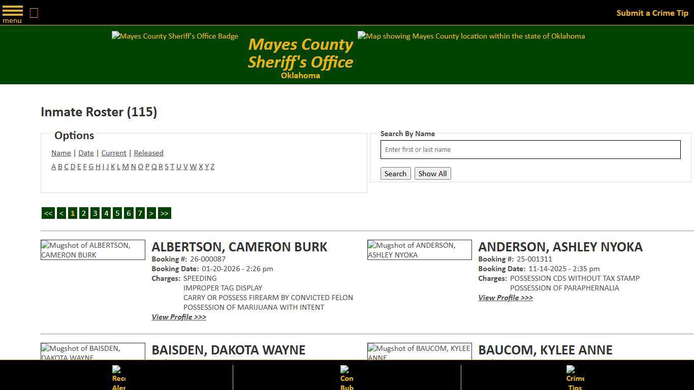 Inmate Roster - Current Inmates - Mayes County, OK Sheriff